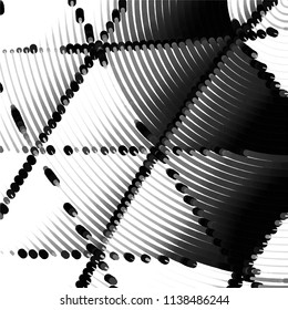 Abstract grunge grid stripe halftone background pattern. Black and white line vector illustration
