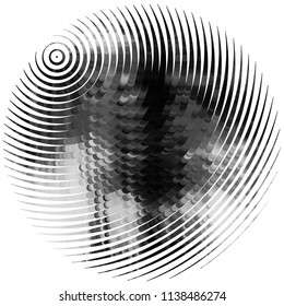 Abstract grunge grid stripe halftone background pattern. Black and white line vector illustration
