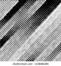 Abstract grunge grid stripe halftone background pattern. Black and white line vector illustration

