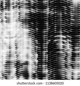 Abstract grunge grid stripe halftone background pattern. Black and white line vector illustration
