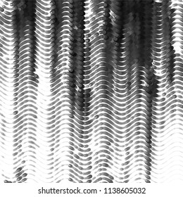 Abstract grunge grid stripe halftone background pattern. Black and white line vector illustration
