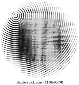 Abstract grunge grid stripe halftone background pattern. Black and white line vector illustration
