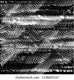 Abstract grunge grid stripe halftone background pattern. Black and white line vector illustration
