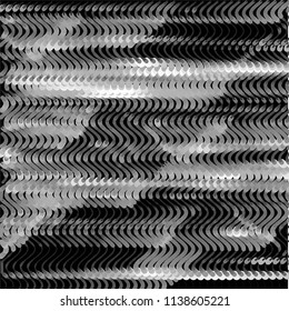 Abstract grunge grid stripe halftone background pattern. Black and white line vector illustration
