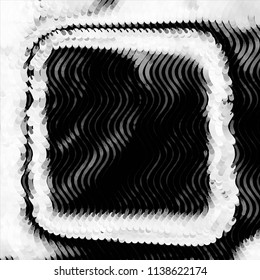 Abstract grunge grid stripe halftone background pattern. Black and white line vector illustration
