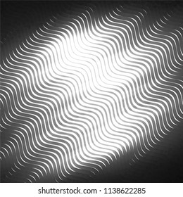 Abstract grunge grid stripe halftone background pattern. Black and white line vector illustration
