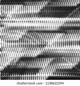 Abstract grunge grid stripe halftone background pattern. Black and white line vector illustration
