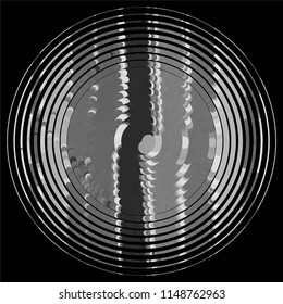 Abstract grunge grid stripe halftone background pattern. Spotted black and white line vector illustration
