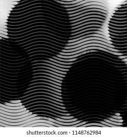 Abstract grunge grid stripe halftone background pattern. Spotted black and white line vector illustration
