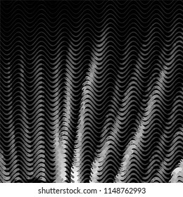 Abstract grunge grid stripe halftone background pattern. Spotted black and white line vector illustration
