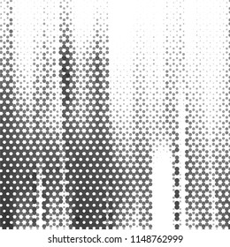 Abstract grunge grid stripe halftone background pattern. Spotted black and white line vector illustration
