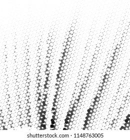 Abstract grunge grid stripe halftone background pattern. Spotted black and white line vector illustration
