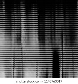 Abstract grunge grid stripe halftone background pattern. Spotted black and white line vector illustration
