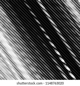 Abstract grunge grid stripe halftone background pattern. Spotted black and white line vector illustration
