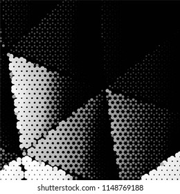 Abstract grunge grid stripe halftone background pattern. Spotted black and white line vector illustration
