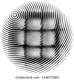 Abstract grunge grid stripe halftone background pattern. Spotted black and white line vector illustration
