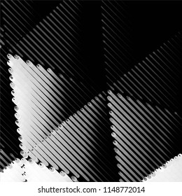 Abstract grunge grid stripe halftone background pattern. Spotted black and white line vector illustration
