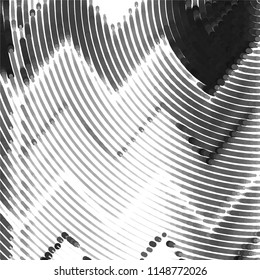 Abstract grunge grid stripe halftone background pattern. Spotted black and white line vector illustration
