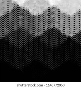 Abstract grunge grid stripe halftone background pattern. Spotted black and white line vector illustration
