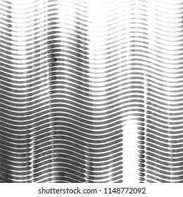 Abstract grunge grid stripe halftone background pattern. Spotted black and white line vector illustration
