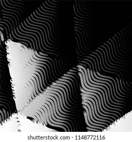 Abstract grunge grid stripe halftone background pattern. Spotted black and white line vector illustration

