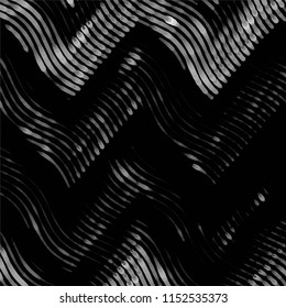 Abstract grunge grid stripe halftone background pattern. Spotted black and white line vector illustration
