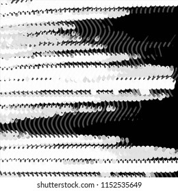Abstract grunge grid stripe halftone background pattern. Spotted black and white line vector illustration
