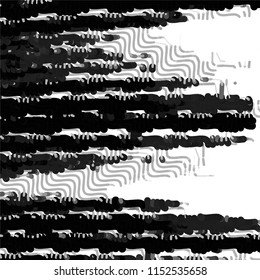 Abstract grunge grid stripe halftone background pattern. Spotted black and white line vector illustration
