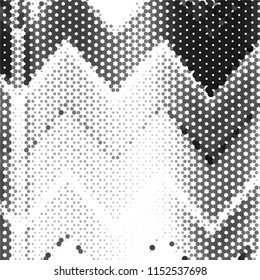 Abstract grunge grid stripe halftone background pattern. Spotted black and white line vector illustration
