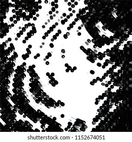 Abstract grunge grid stripe halftone background pattern. Spotted black and white line vector illustration
