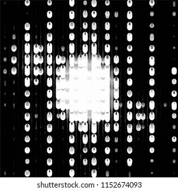 Abstract grunge grid stripe halftone background pattern. Spotted black and white line vector illustration
