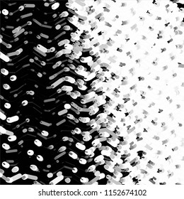 Abstract grunge grid stripe halftone background pattern. Spotted black and white line vector illustration
