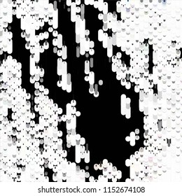 Abstract grunge grid stripe halftone background pattern. Spotted black and white line vector illustration
