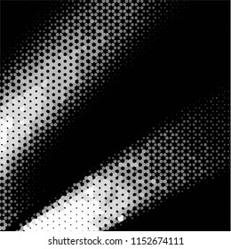 Abstract grunge grid stripe halftone background pattern. Spotted black and white line vector illustration
