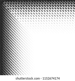 Abstract grunge grid stripe halftone background pattern. Spotted black and white line vector illustration
