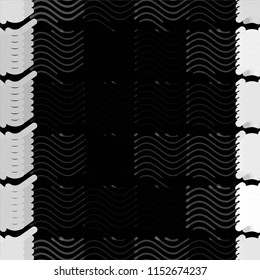 Abstract grunge grid stripe halftone background pattern. Spotted black and white line vector illustration

