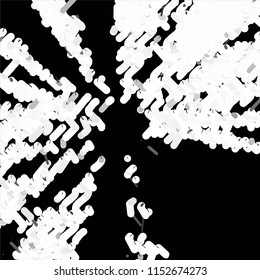 Abstract grunge grid stripe halftone background pattern. Spotted black and white line vector illustration

