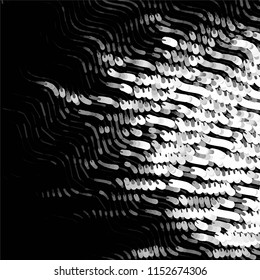 Abstract grunge grid stripe halftone background pattern. Spotted black and white line vector illustration
