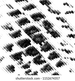 Abstract grunge grid stripe halftone background pattern. Spotted black and white line vector illustration
