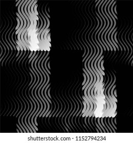 Abstract grunge grid stripe halftone background pattern. Spotted black and white line vector illustration
