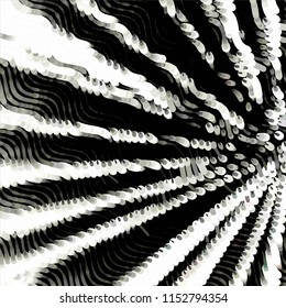 Abstract grunge grid stripe halftone background pattern. Spotted black and white line vector illustration
