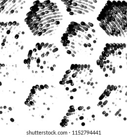 Abstract grunge grid stripe halftone background pattern. Spotted black and white line vector illustration
