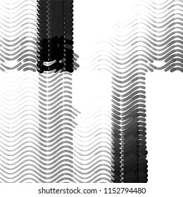 Abstract grunge grid stripe halftone background pattern. Spotted black and white line vector illustration
