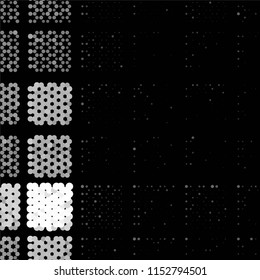 Abstract grunge grid stripe halftone background pattern. Spotted black and white line vector illustration
