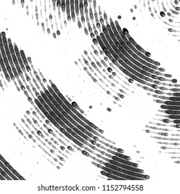 Abstract grunge grid stripe halftone background pattern. Spotted black and white line vector illustration
