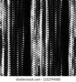 Abstract grunge grid stripe halftone background pattern. Spotted black and white line vector illustration
