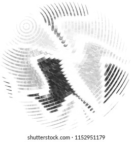 Abstract grunge grid stripe halftone background pattern. Spotted black and white line vector illustration
