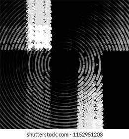 Abstract grunge grid stripe halftone background pattern. Spotted black and white line vector illustration
