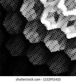 Abstract grunge grid stripe halftone background pattern. Spotted black and white line vector illustration
