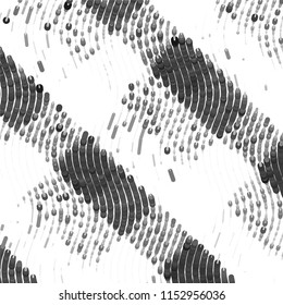 Abstract grunge grid stripe halftone background pattern. Spotted black and white line vector illustration
